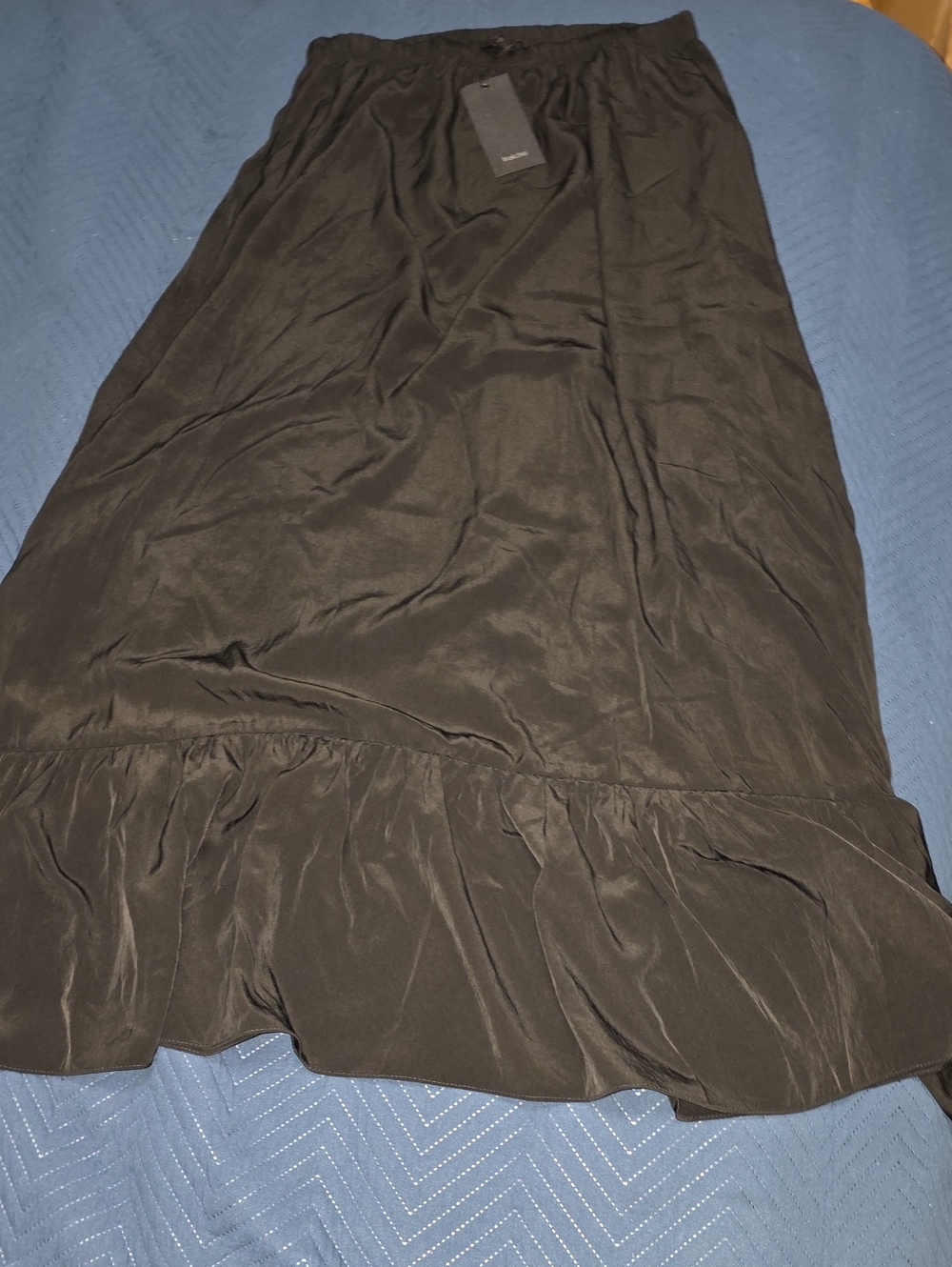 Black Maxi Skirt with Ruffle Hem